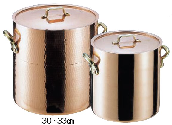 丸新銅器株式会社 銅 段付鍋 両手 ３３cm 錫引きあり JAN