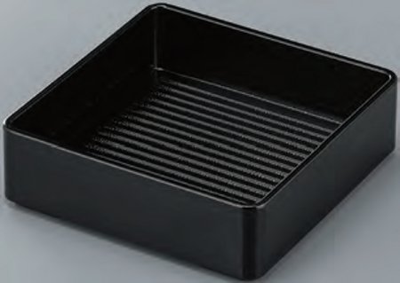 耐熱ABS樹脂 深型正角肉皿 黒OM 20ｃｍ