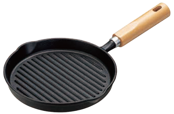 鉄鋳物 グリルパン木柄4455 18ｃｍ