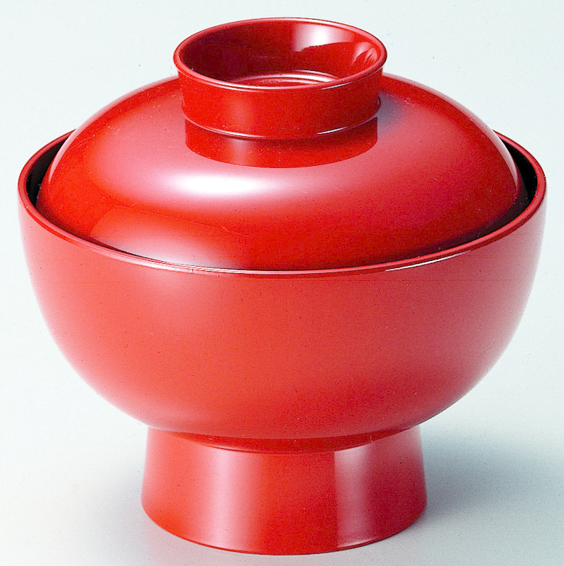 5寸 高台丼 朱内黒