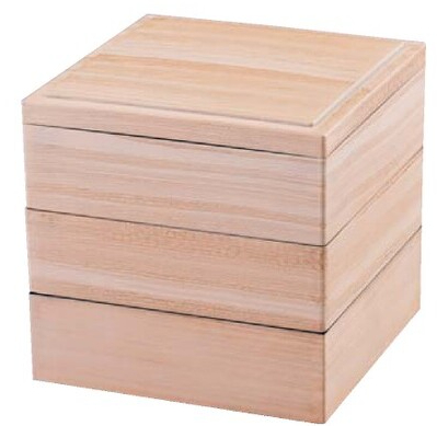 重箱 5寸 木目松花堂 黒天朱