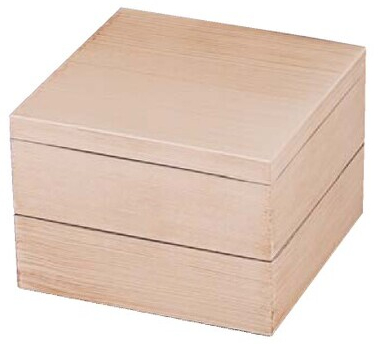 5寸行楽角重（パッキン付）白柾目