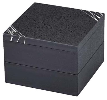 5寸行楽角重（パッキン付）黒タタキ白乱糸