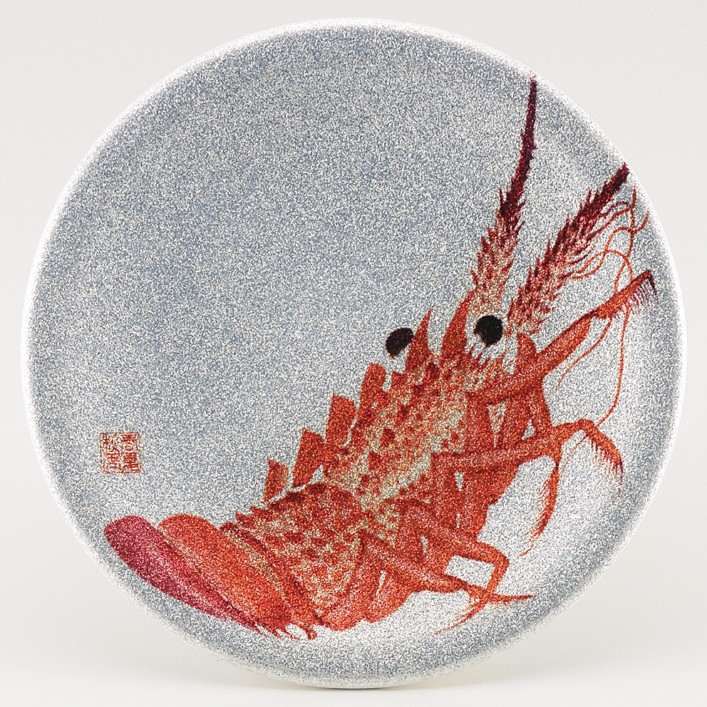 回転寿司皿 耐熱φ150 シルバーパール 日本海 伊勢海老