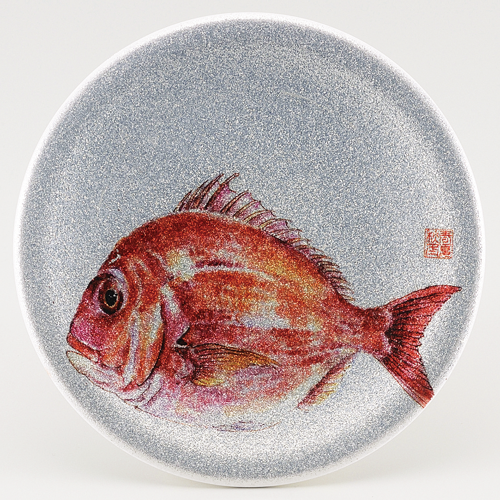 回転寿司皿 耐熱φ150 シルバーパール 日本海 真鯛