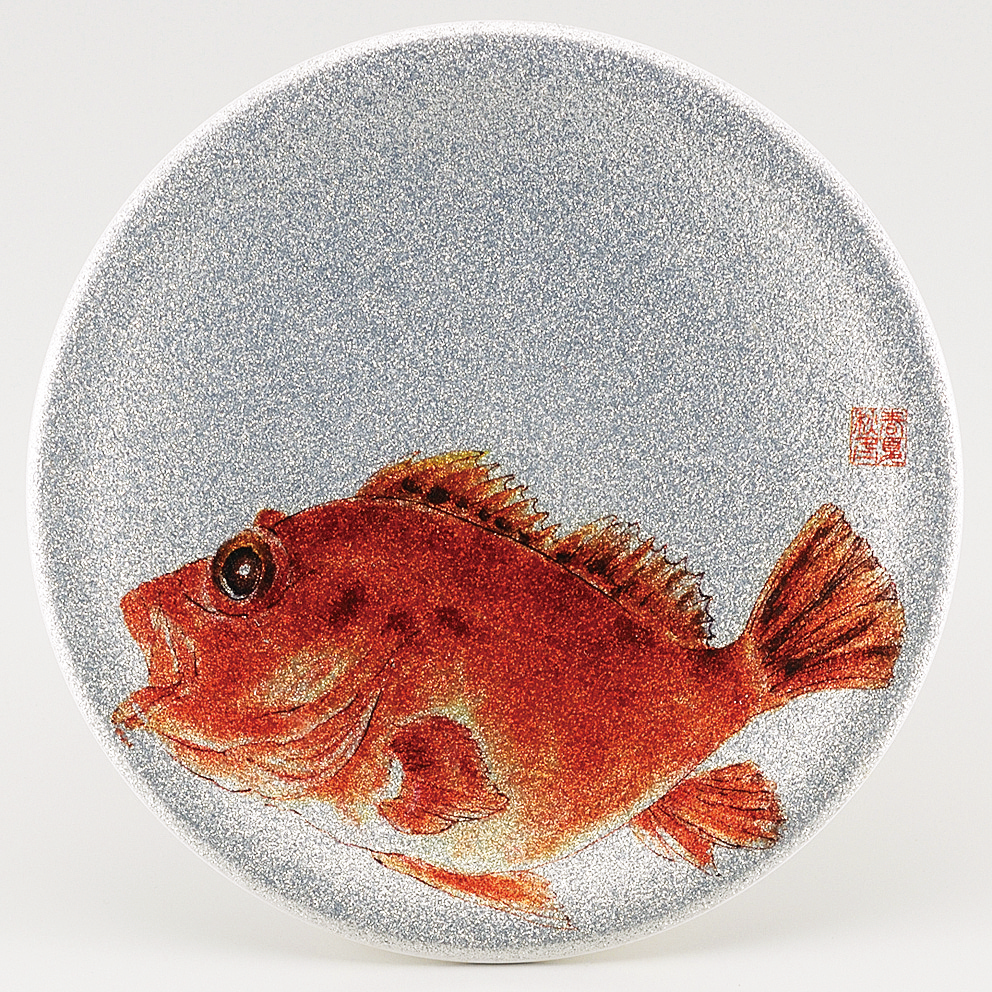 回転寿司皿 耐熱φ150 シルバーパール 日本海 カサゴ