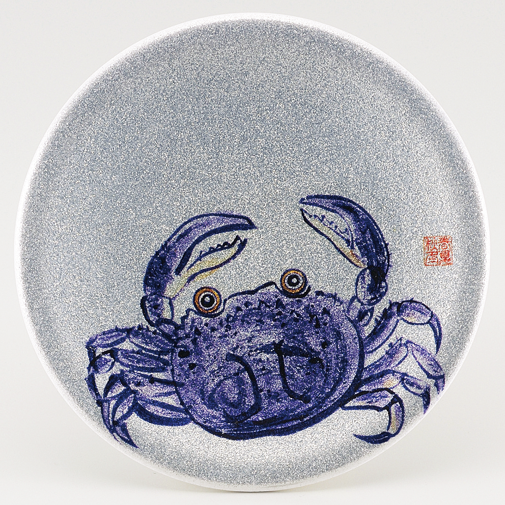 回転寿司皿 耐熱φ150 シルバーパール 日本海 カニ
