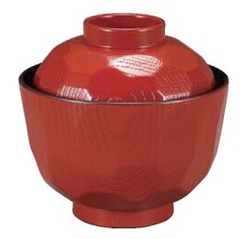 ニュー亀甲小吸椀 朱内黒