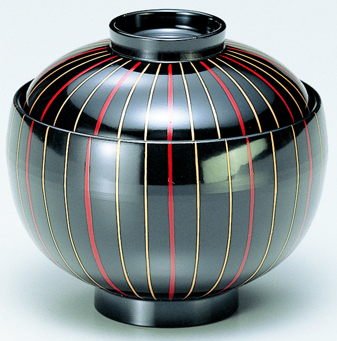 蓋付椀 3.1寸布袋椀 十草内黒