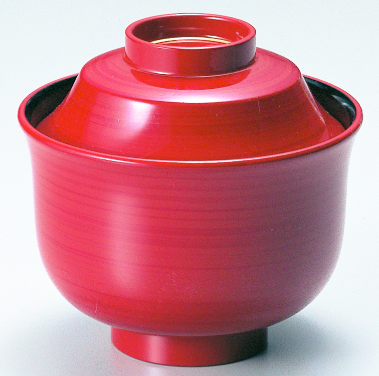 3.2寸 富士型小吸椀 紅ライン内黒