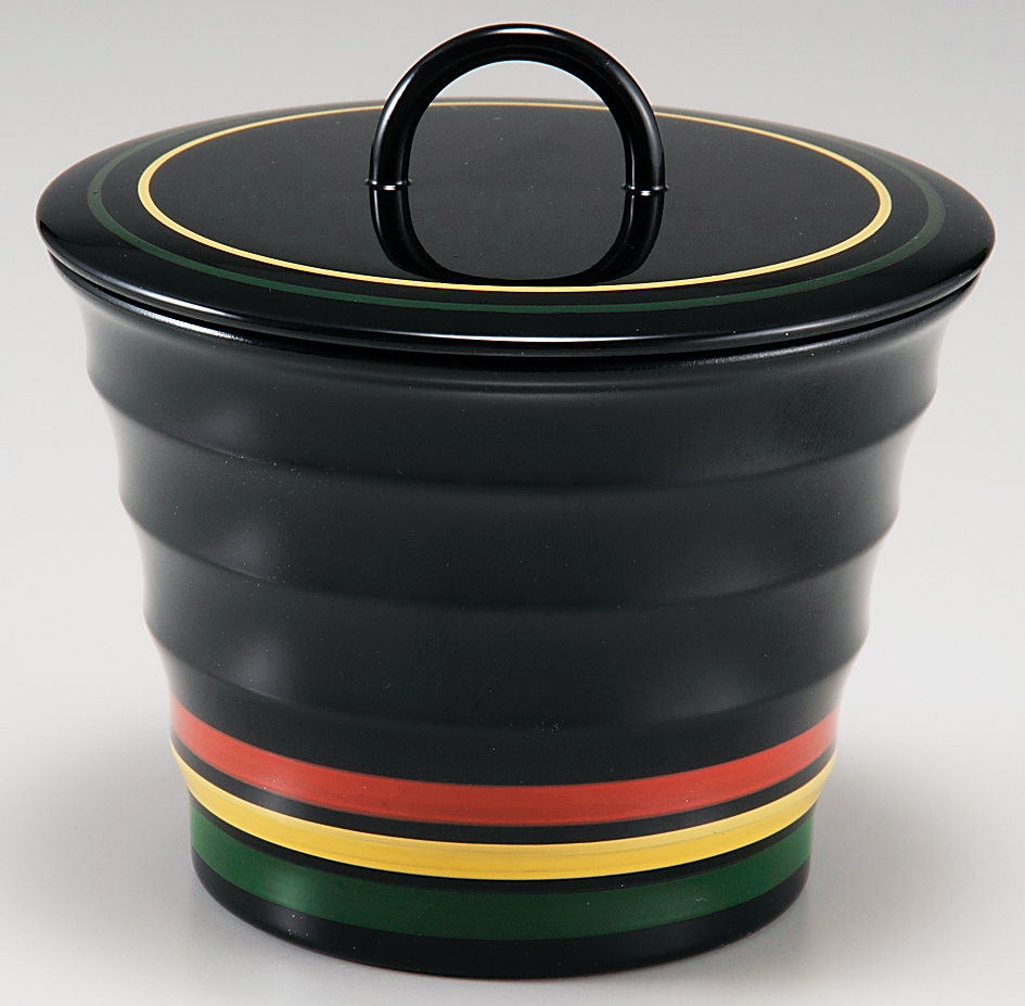 小吸椀 リングロクロ目椀 黒歌舞伎内黒