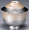3.2寸 富士型小吸椀 銀彩白ぼかし内黒
