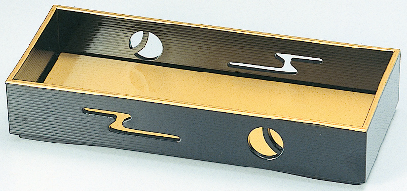 7.5寸 千筋すかし箱 黒天金