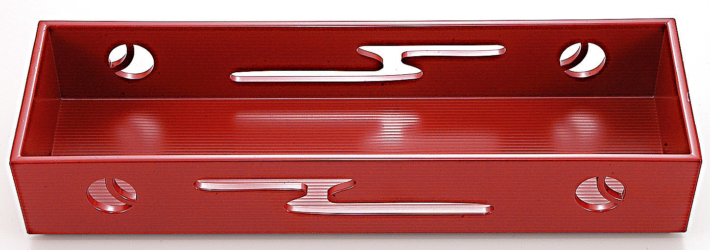 9寸 長手すかし盛器 吟朱