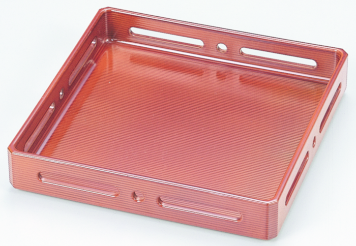 6寸角すかし盛器 春慶