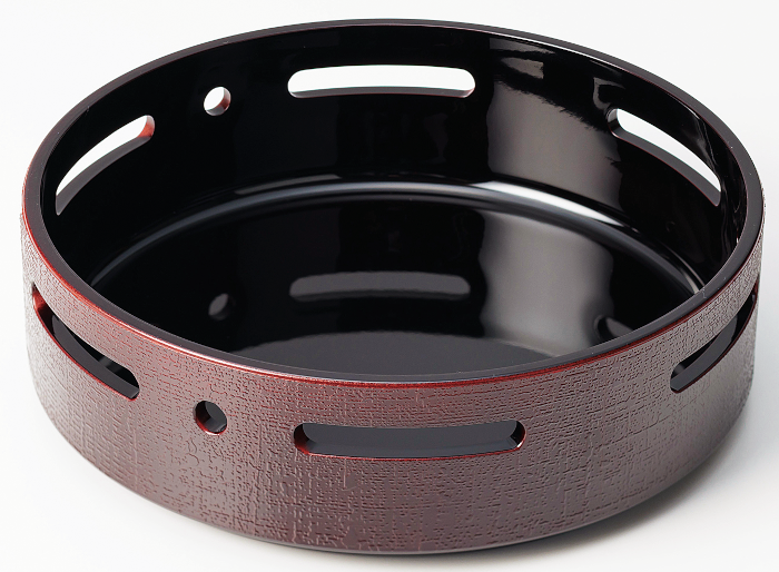 5寸 布目丸すかし盛器 溜