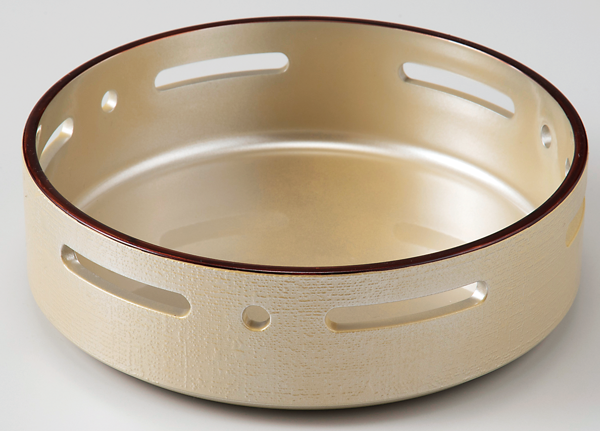 5寸 布目丸すかし盛器 黄金銀彩天べっ甲