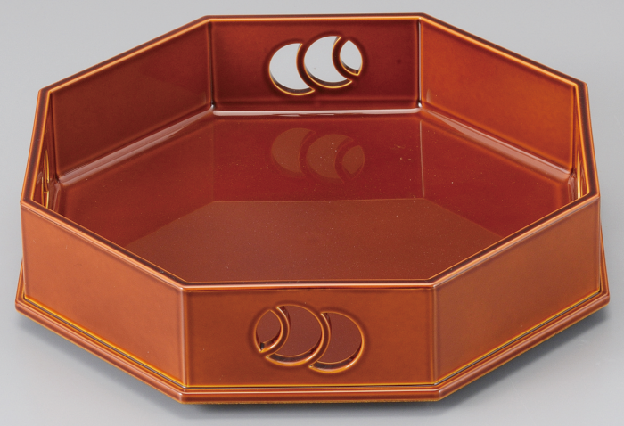 6.5寸 つぼつぼ八角盛器 漆調春慶