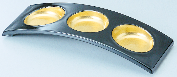 タイコ橋盛器 黒内金粉蒔