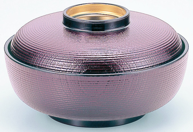 耐熱 5.5寸 千筋木目碗 溜高台内金 内黒