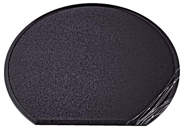 雲竜両面半月盆 黒SLタタキ白乱糸/裏布目朱渕黒