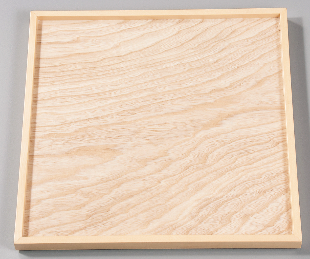 木製 切立正角盆 白木クリアー仕上