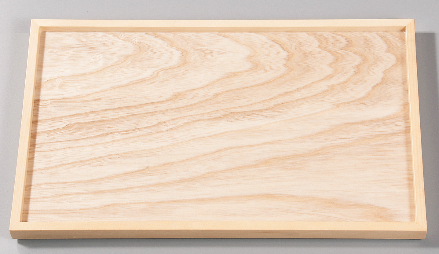 木製 切立長角盆 白木クリアー仕上