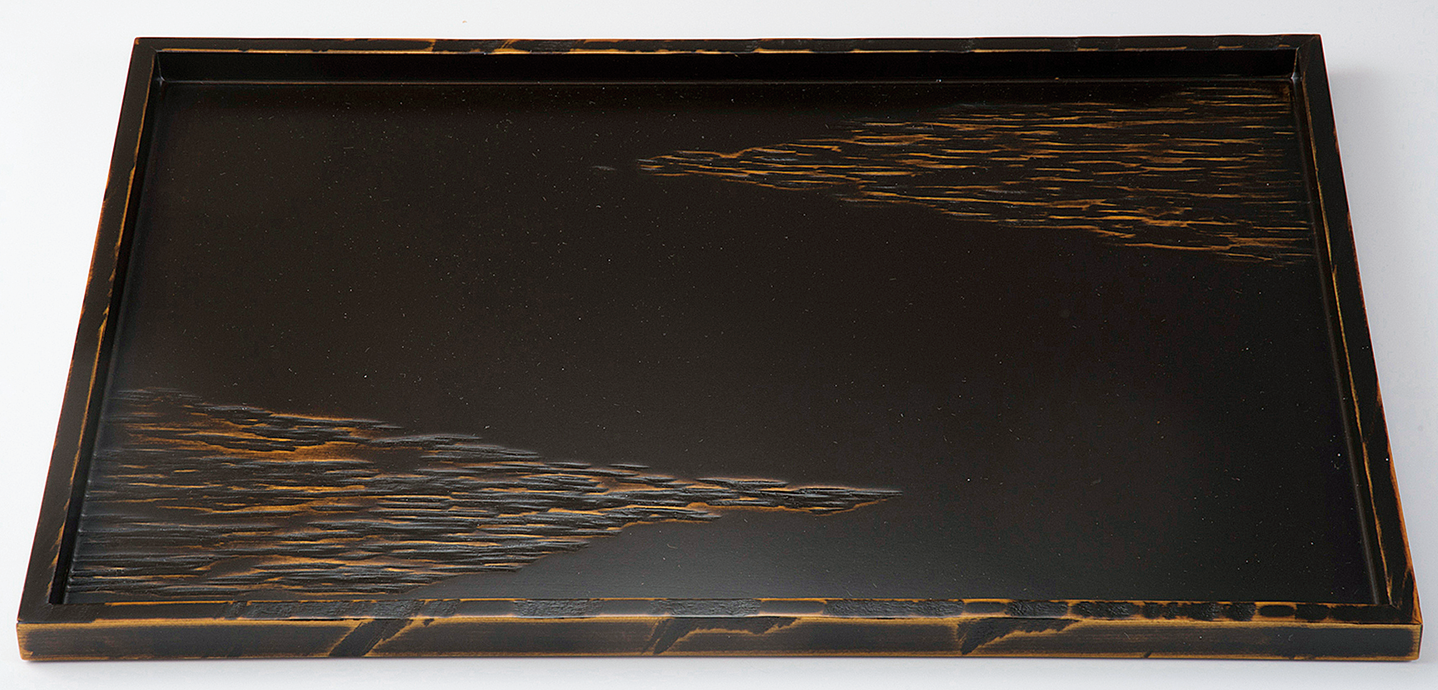 木製 長角御神前盆 べっ甲雲