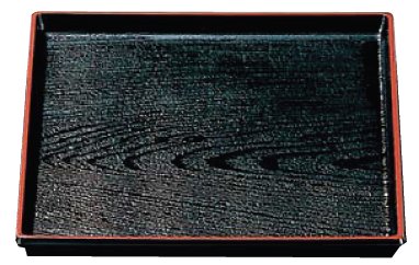 正角木目盆 黒天朱 ABS樹脂製の通販-フクジネット/業務用漆器/おぼん