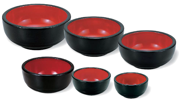 がんこ浅鉢 黒はじき刷毛目内朱