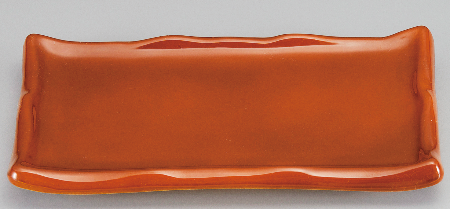 6寸 大化焼物皿 漆調春慶