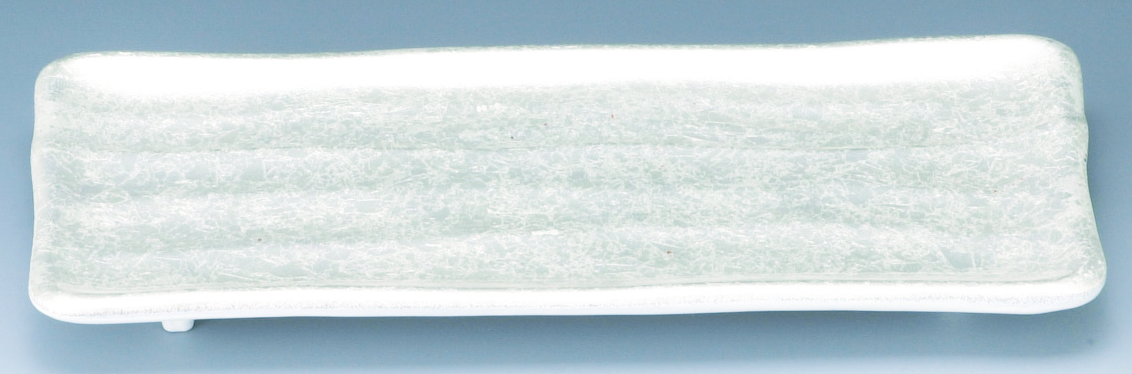 8寸 荒彫焼物皿 銀彩