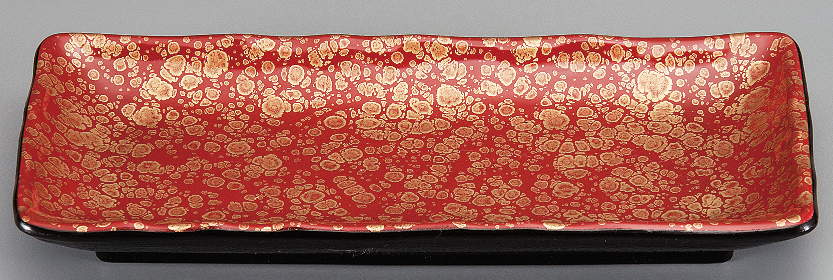 8寸 波渕焼物皿 朱津軽