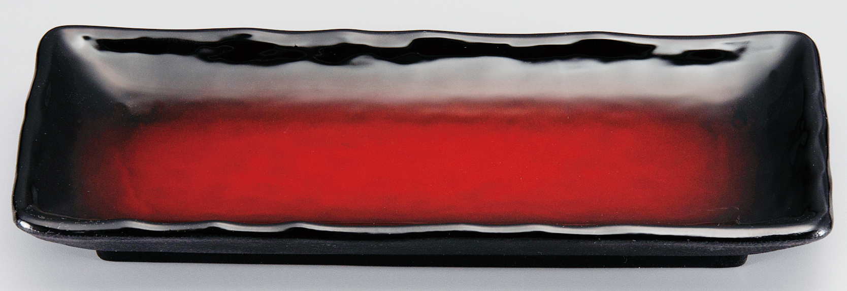 8寸 波渕焼物皿 朱黒ぼかし