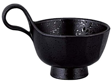 手付椀 耐熱仙才トッティー 渦型汁椀 黒タタキ