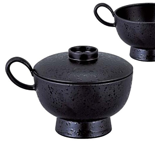 手付椀 耐熱仙才トッティー椀親蓋セット 黒内朱