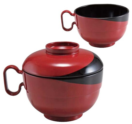 手付椀 耐熱仙才トッティー椀親蓋セット 黒内朱