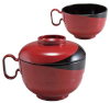 トッティー鈴椀 蓋付 黒/朱三日月内黒