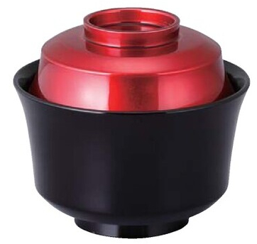 吸い物椀 蓋付き 食洗機対応 耐熱3.6寸 天龍寺椀 ワイン/黒内黒 370㏄