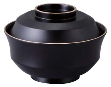 4寸耐熱天竜寺椀 消黒天金内黒