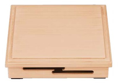 8.5寸 透かし松花堂 白柾目内ベージュ(正方形)