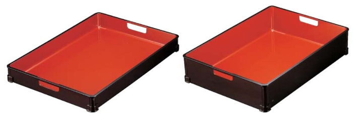 料理用コンテナ 60ｃｍ  梨地内朱