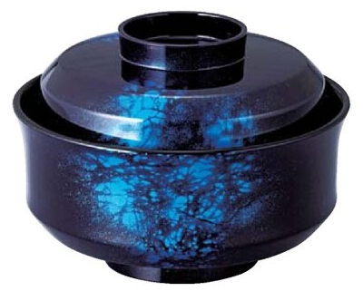 耐熱 4.5寸 天竜寺椀 藍八雲内黒