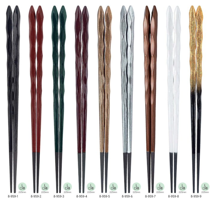 PBT樹脂塗箸 荒彫とんがり箸