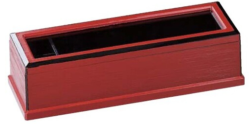 ABS製 元禄箸箱 朱渕黒（ヨージ入付） 朱渕黒（ヨージ入付）