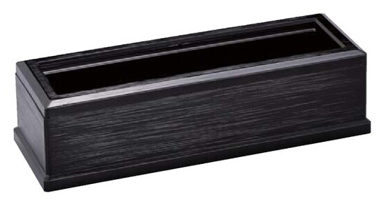ABS製 24ｃｍ元禄箸箱 黒（楊枝入付）