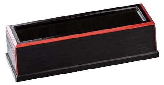 ABS製 24ｃｍ元禄箸箱 黒（楊枝入付）