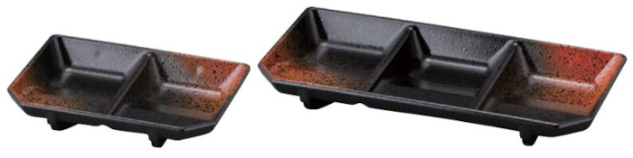 ABS 二種タレ皿・三種タレ皿 焼きしめ